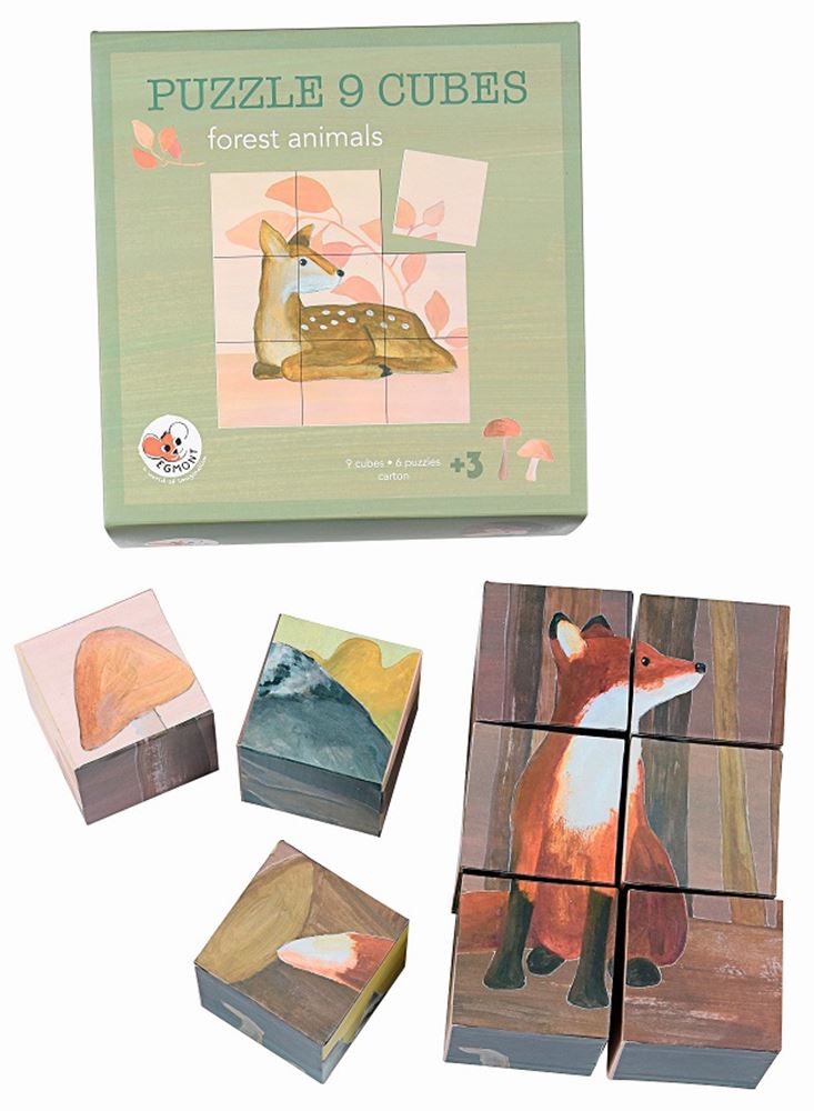 Puzzle cubo Egmont 9 pezzi di animali del bosco.