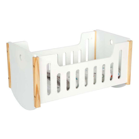 Small foot - Letto per bambole in legno bottoncino bianco