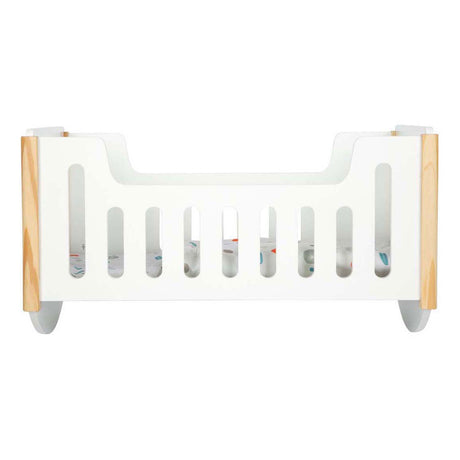 Small foot - Letto per bambole in legno bottoncino bianco