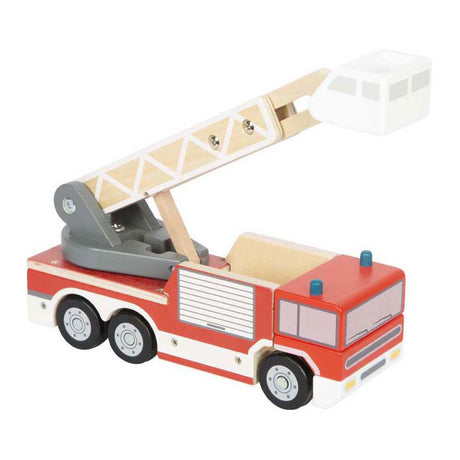 Small foot - camion dei pompieri in legno con scala girevole