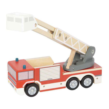 Small foot - camion dei pompieri in legno con scala girevole