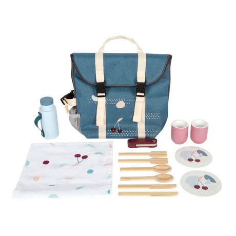 Small foot - Zaino con set da gioco gustoso da picnic in legno, 14 pezzi.