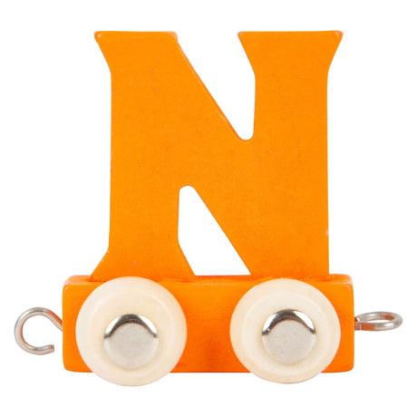 Small foot - trenino in legno arancione - n - 12 pezzi