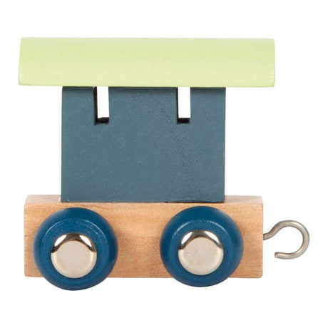 Small foot - trenino in legno polare - vagone blu verde - 12 pezzi