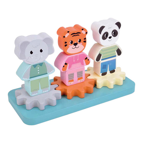 Small foot - gioco impilabile in legno con ingranaggi Jungle Friends fsc