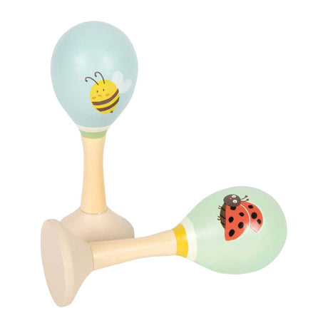 Small foot - maracas in legno tiny friends - 2 pz.