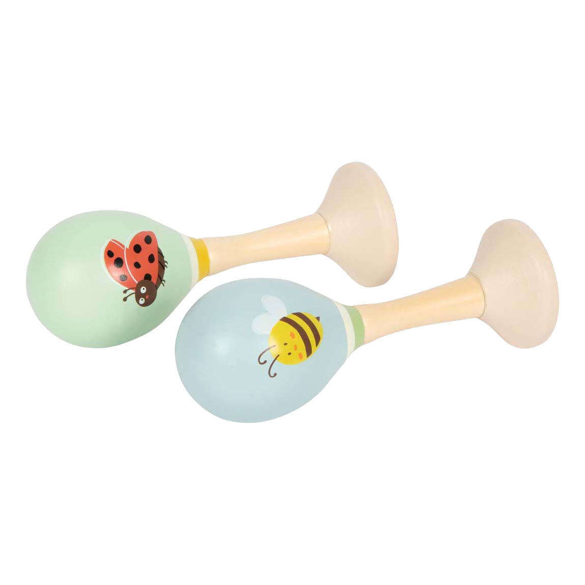 Small foot - maracas in legno tiny friends - 2 pz.