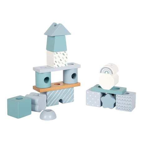 Small foot - Casetta impilabile in legno blu - 18 pz.