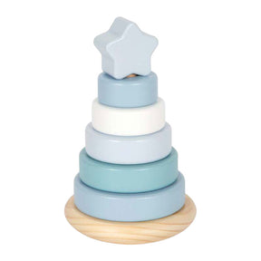 Small foot - torre impilabile in legno blu - 7 pz.