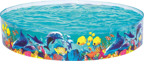Piscina Bestway 2,44 mx 46 cm fill 'n fun odyssey snapset trasparente con stampa del mare. ca. 2000 litri