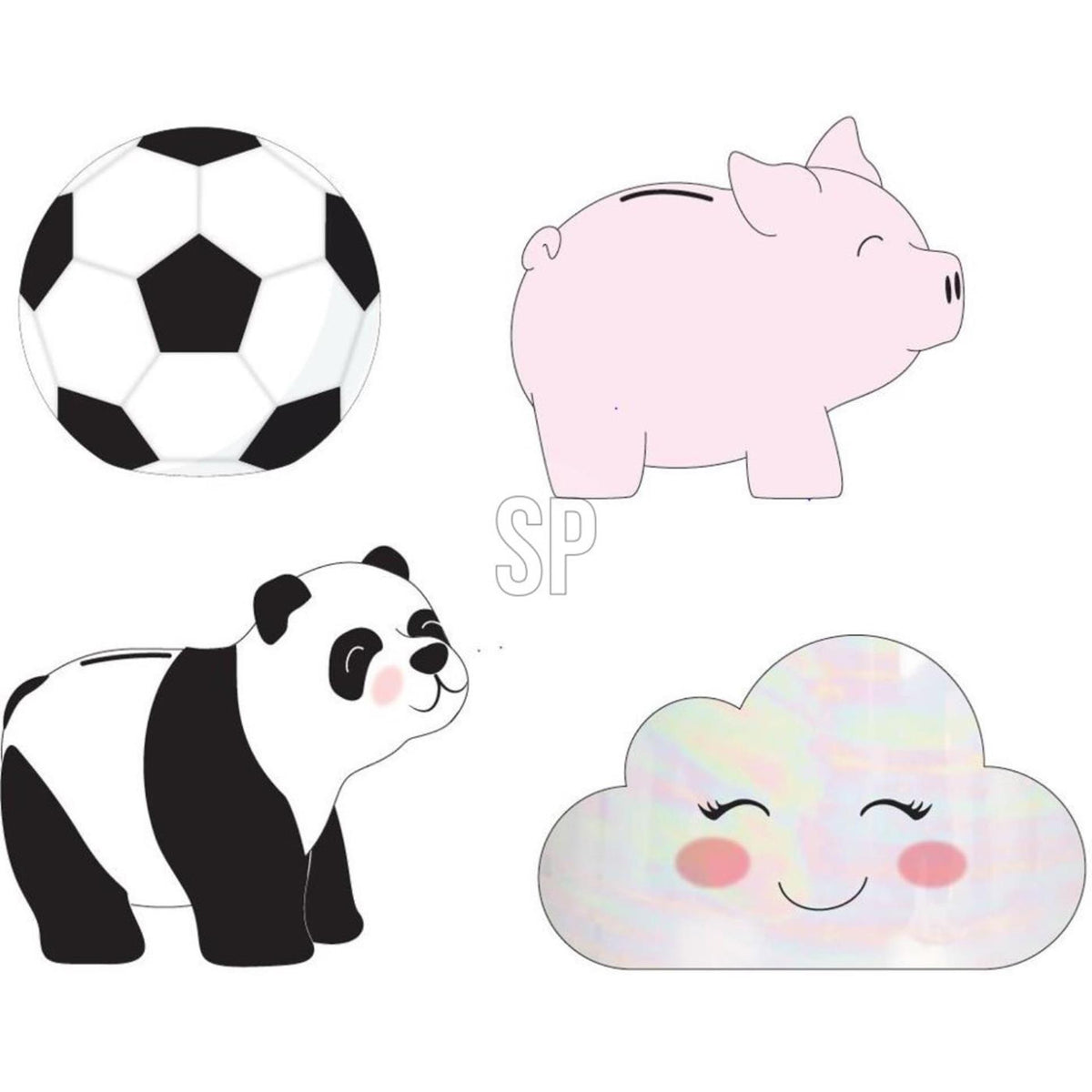 Salvadanaio calcio nuvola panda maiale dolomite circa 15 cm