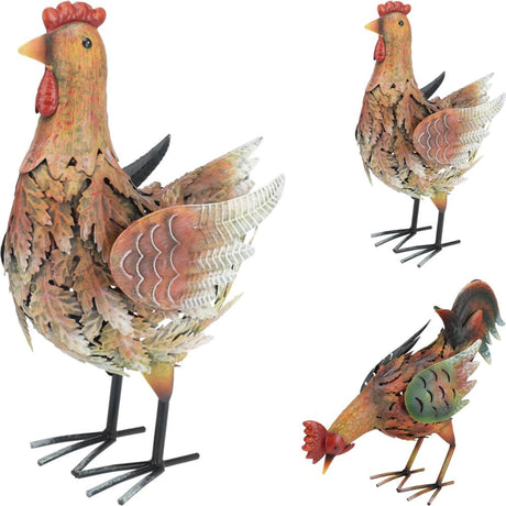 Gallo da giardino professionale o gallo in metallo per pollo o pollo in metallo