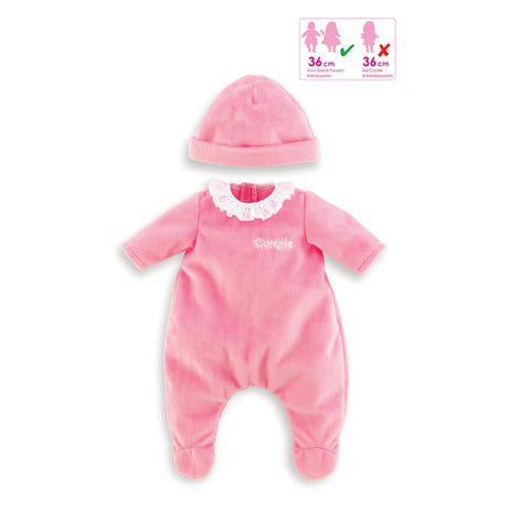 Pigiama Corolle mon grand poupon con cappellino rosa babydoll 36 cm