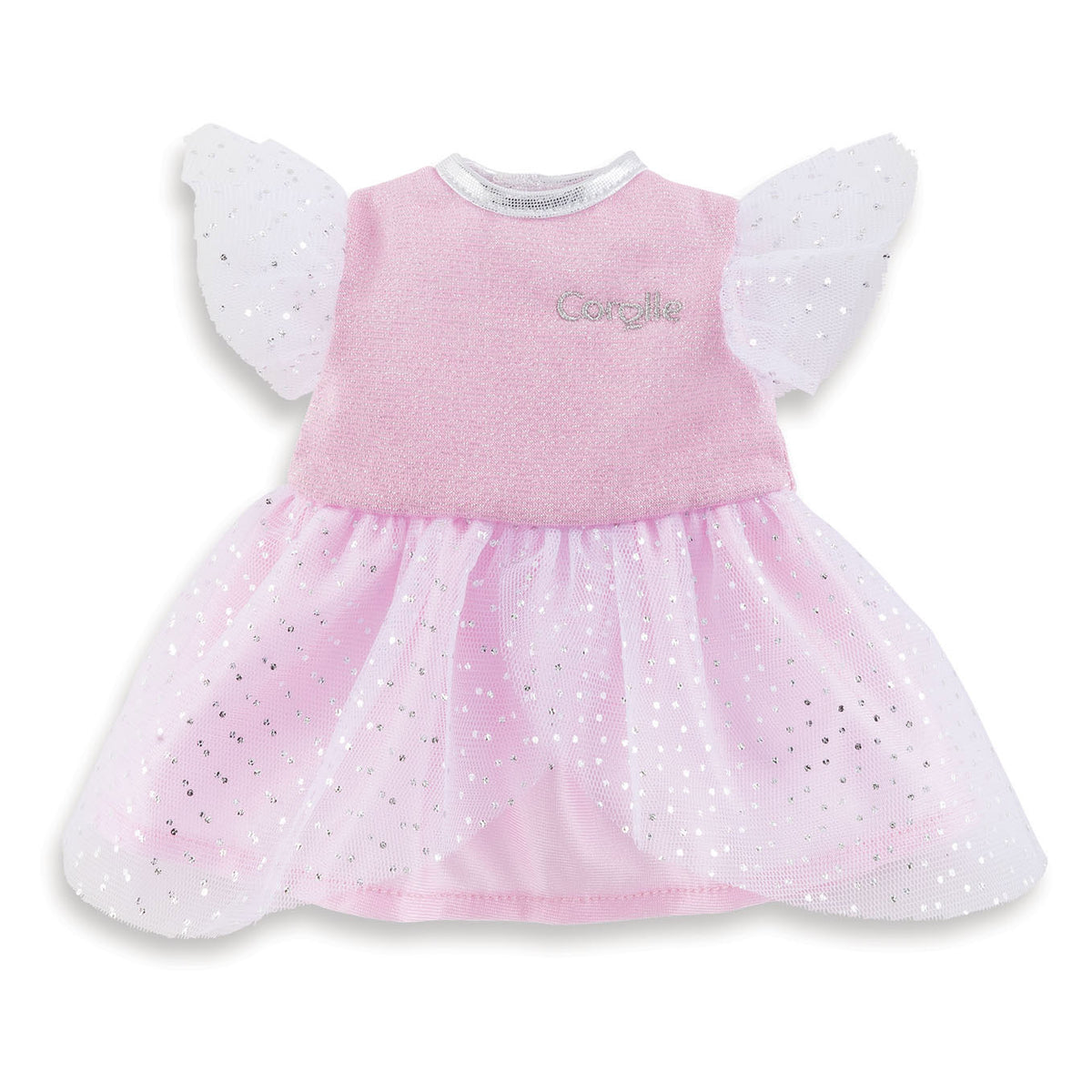 Corolle ma - vestito da bambola rosa con glitter