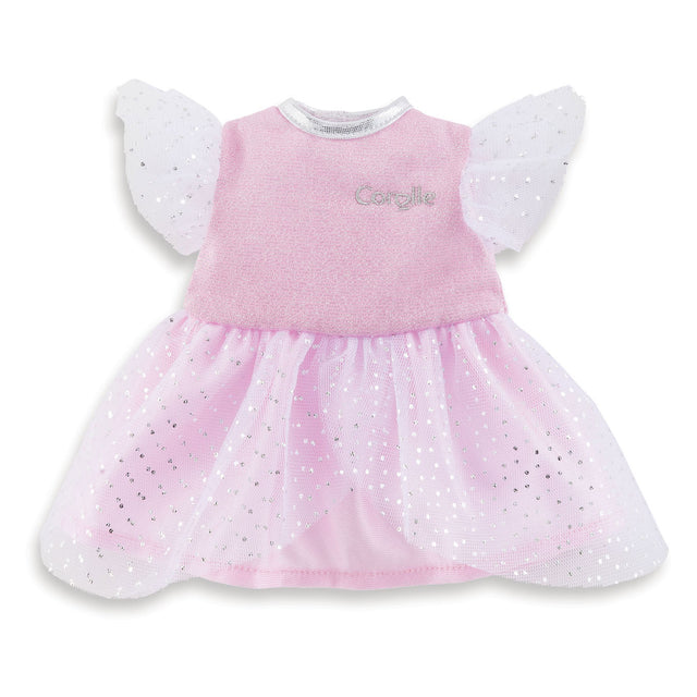 Corolle ma - vestito da bambola rosa con glitter