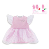 Corolle ma - vestito da bambola rosa con glitter