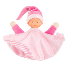 Panno coccole Corolle rosa - panno tidoudou 17 cm per neonati.