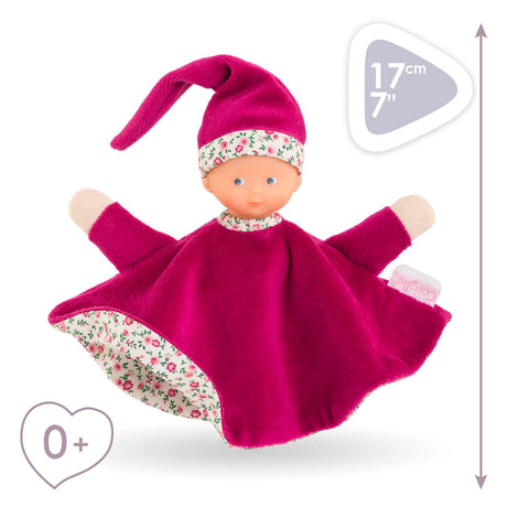 Peluche Corolle di stoffa rosa granatina, 17 cm.