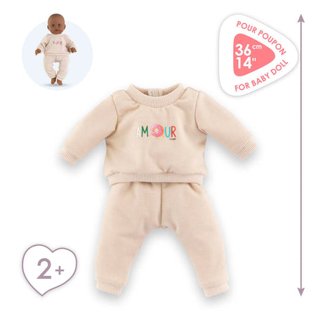 Tuta beige Corolle per babydoll, 36 cm