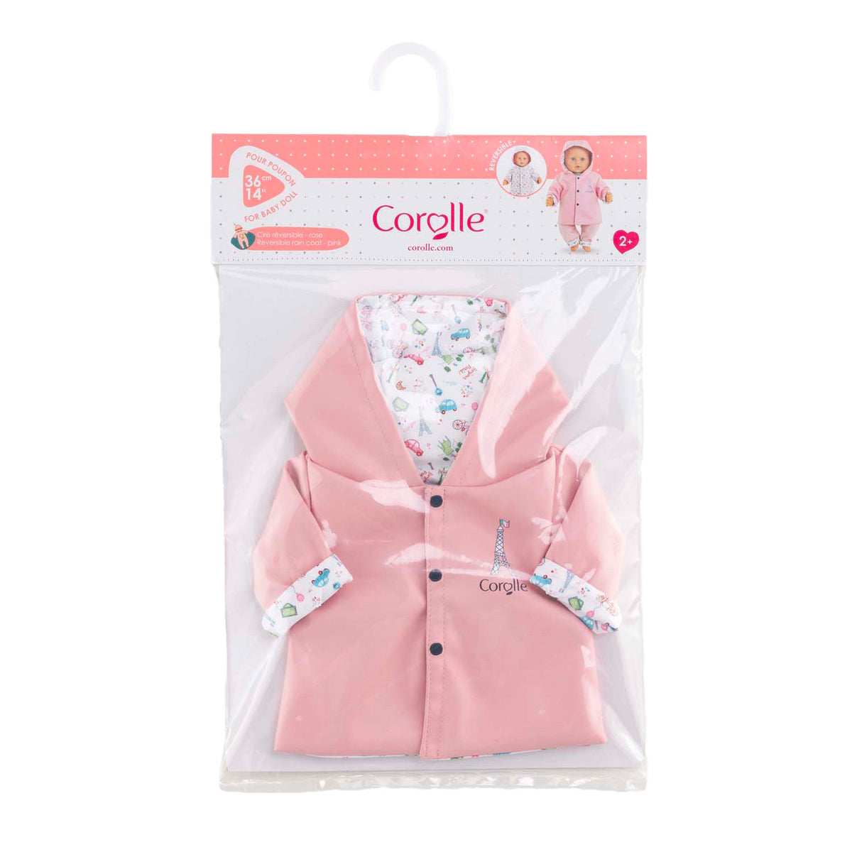 Impermeabile reversibile Corolle per babydoll, 36 cm