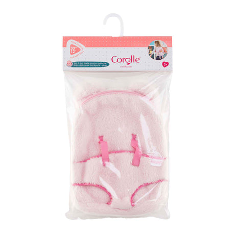 Zaino porta bambola Corolle in peluche rosa da 30 cm. Accessorio per baby-doll.