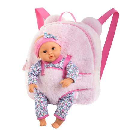 Zaino porta bambola Corolle in peluche rosa da 30 cm. Accessorio per baby-doll.