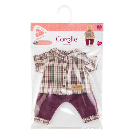 Camicia Corolle a quadri con pantalone piccolo esploratore - 30 cm