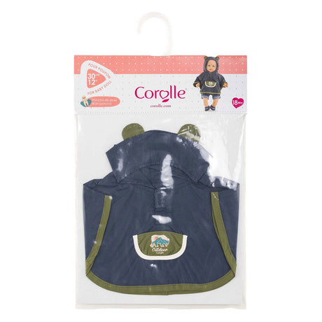 Corolle poncho da pioggia costume da bambola piccolo esploratore 30 cm blu.