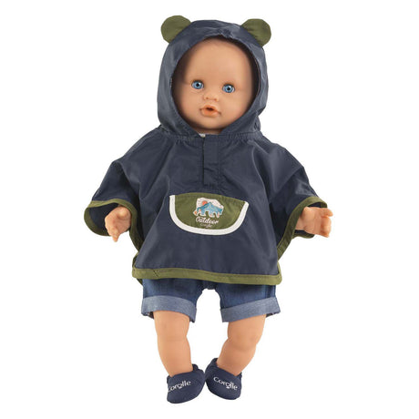 Corolle poncho da pioggia costume da bambola piccolo esploratore 30 cm blu.
