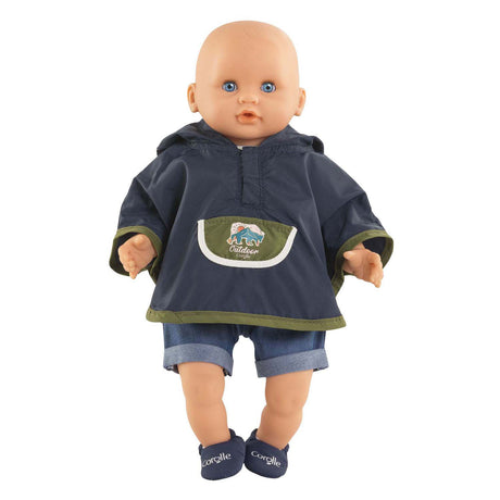 Corolle poncho da pioggia costume da bambola piccolo esploratore 30 cm blu.