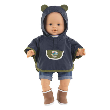 Costume da bambola Corolle poncho da pioggia 36 cm con cappuccio e orecchie da orso.
