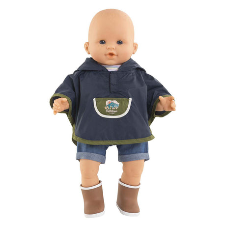 Costume da bambola Corolle poncho da pioggia 36 cm con cappuccio e orecchie da orso.