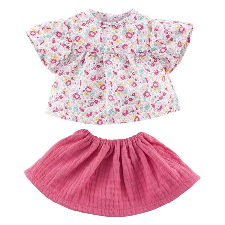 Set di vestiti per bambola Corolle, camicetta floreale e gonna, accessorio per bambola da 36 cm.