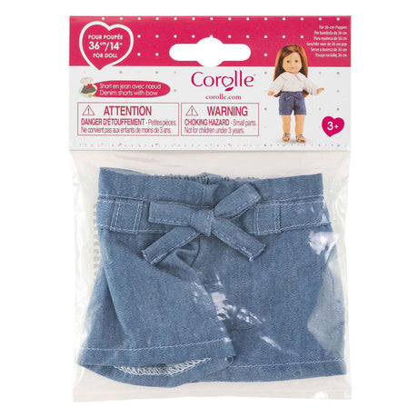 Pantaloncini in denim Corolle ma bambola con fiocco - 36 cm