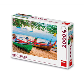 Dinotoys Dino Puzzle Barca da pesca ormeggiata sulla spiaggia - 2000 pezzi