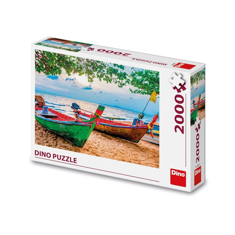 Dinotoys Dino Puzzle Barca da pesca ormeggiata sulla spiaggia - 2000 pezzi