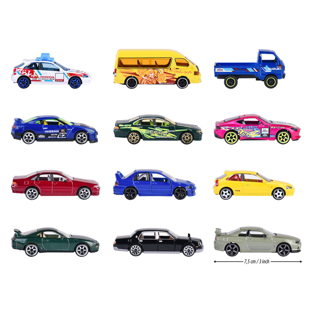 Confezione bonus di auto pressofuse della serie Majorette Japan, 5 pezzi.