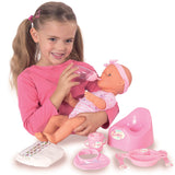 Simba - neonato - bambolina - 43 cm - occhi addormentati - rosa - funzione per bere e fare pipì - bambolina