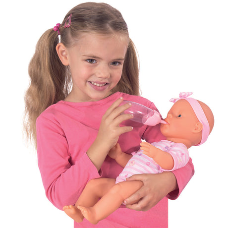 Simba - neonato - bambolina - 43 cm - occhi addormentati - rosa - funzione per bere e fare pipì - bambolina