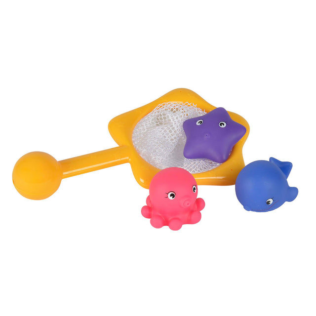 Animali da bagno ABC con guadino, 4 pz.