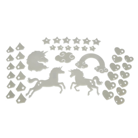 Simba - set unicorno - decorazione fluorescente - si illumina al buio - 41 pezzi