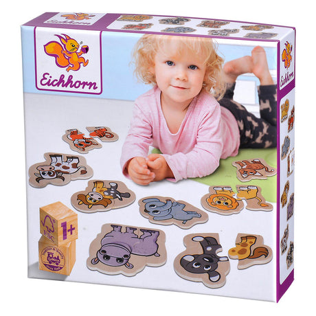 Puzzle di animali in legno Eichhorn, 16 pezzi.