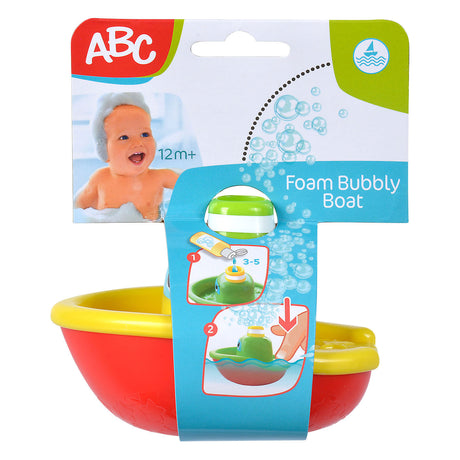 ABC, barca giocattolo con bagnoschiuma per il bagno: giocattoli da bagno colorati.