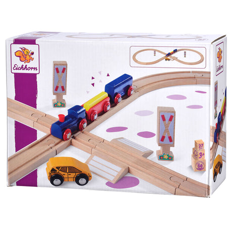 Set da gioco con 8 personaggi dei binari del treno Eichhorn, 27 pezzi.