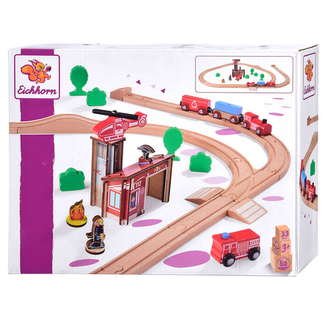 Binario del treno Eichhorn con set da gioco a ponte, 33 pezzi.