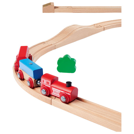 Binario del treno Eichhorn con set da gioco a ponte, 33 pezzi.