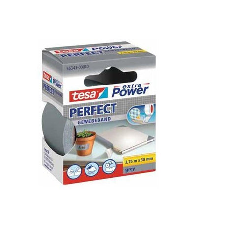 Nastro tessile Tesa Perfect 56343-00040-03 extra power grigio (L x L x A) 2,75 m x 38 mm x 2,75 m 1 pezzo(i)