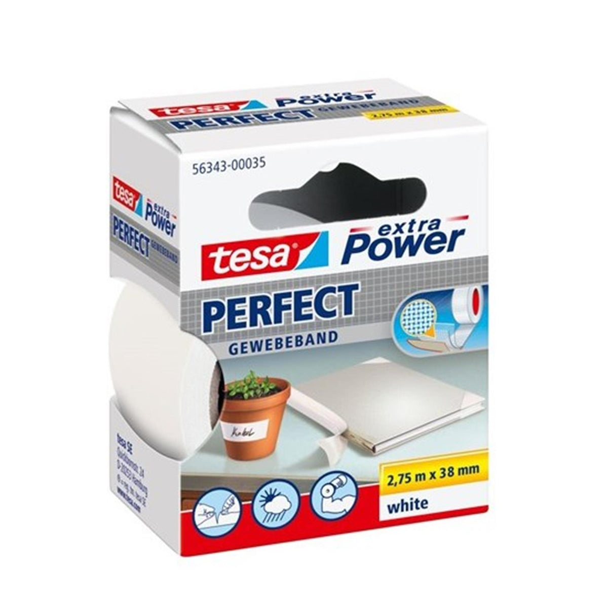 Tesa extra power 38 mm bianco