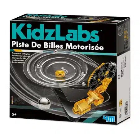 4m scienza e giochi - costruisci la tua pista per biglie elettrica - kit di costruzione - kidzlabs - 5 anni