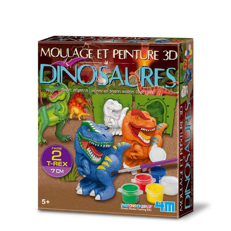 Fusione in gesso di 4 m e pittura di dinosauri 3D